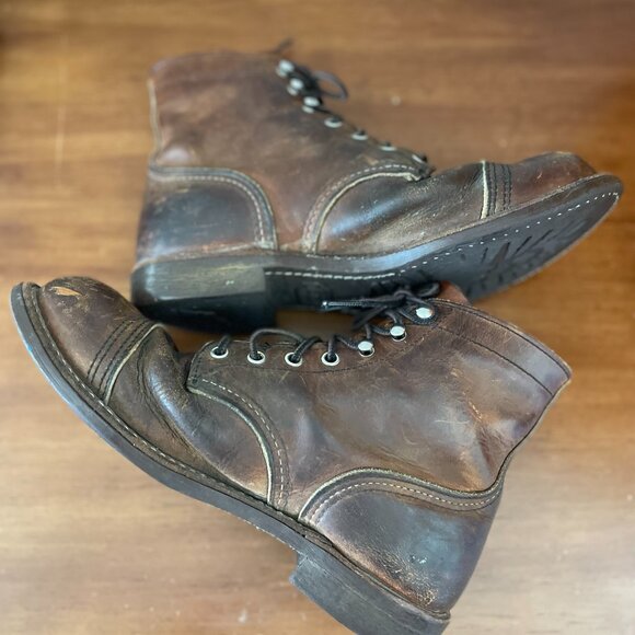 Red Wing Shoes 8085 Mens Brown Iron Ranger Casual Lace Up Ankle Boots Size 7D - Picture 5 of 12